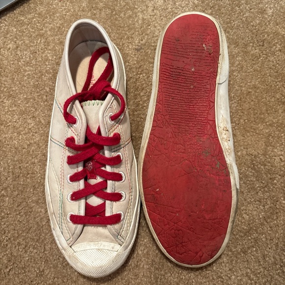 White Sneakers with Red Laces - Picture 2 of 3